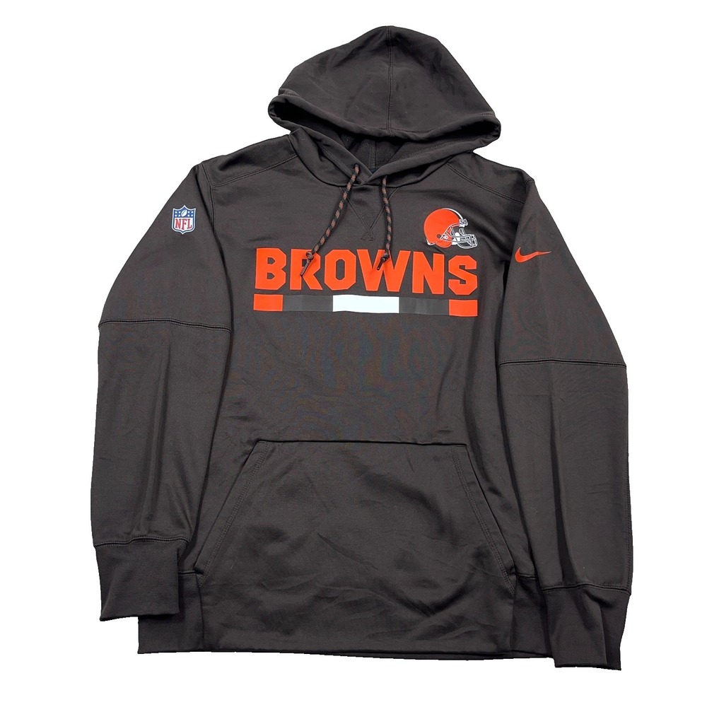 Cleveland Browns Hoodie Men Medium Nike Dri Fit On Field Sweatshirt Pullover